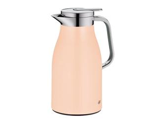 alfi SKYLINE 1,0 l, abricot pastel, pichet isotherme en acier inoxydable avec insert en verre trempé hygiénique, bouchon à vis avec bouton poussoir confortable, poignée ergonomique, idéale comme