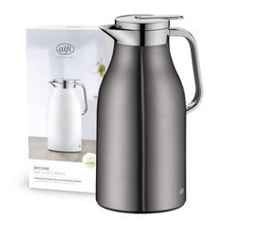ALFI Skyline 1321.234.150 Théière Isotherme en Acier Inoxydable avec Double paroi en Verre trempé AlfiDur Gris 1,5 l