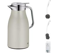 alfi SKYLINE Isolierkanne 1,0l silver lining mat – Vorteilsset mit Reinigungsbürste CLEAN FIX 30 cm | HAN 1321294100 | EAN 4002458489549