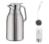 alfi SKYLINE Isolierkanne 1,5l stainless steel mat – Vorteilsset mit Reinigungsbürste CLEAN FIX 30 cm + CLEAN TABS (20 Stück) | HAN 1322205150 | EAN 4002458517617