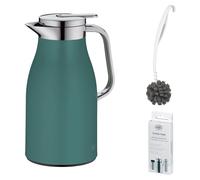alfi SKYLINE Isolierkanne boho green mat – Vorteilsset mit Reinigungsbürste CLEAN FIX 30 cm + CLEAN TABS (20 Stück) | HAN 1321355100 | EAN 4002458523199