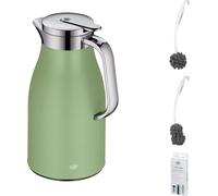 alfi SKYLINE Isolierkanne celadon green mat – Vorteilsset mit Reinigungsbürste CLEAN FIX 30 cm | HAN 1321351100 | EAN 4002458520754