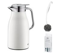alfi SKYLINE Isolierkanne coconut white mat – Vorteilsset mit Reinigungsbürste CLEAN FIX 30 cm + CLEAN TABS (20 Stück) | HAN 1321211100 | EAN 4002458491672