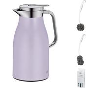 alfi SKYLINE Isolierkanne pastel lavender mat – Vorteilsset mit Reinigungsbürste CLEAN FIX 30 cm | HAN 1321383100 | EAN 4002458523175