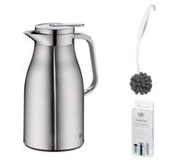 alfi SKYLINE Isolierkanne stainless steel mat – Vorteilsset mit Reinigungsbürste CLEAN FIX 30 cm + CLEAN TABS (20 Stück) | HAN 1322205100 | EAN 4002458515668