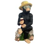 Alfie Francis Grande statue de singe sur rochers 30 cm de haut pour salon, bar, pub, décoration d'intérieur