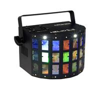 ALGAM LIGHTING - HELIOS-II - Projecteur LED 2-en-1 - Effet Derby, Stroboscope - Entrée/sortie DMX : XLR 3 points - 28W - IP20-261 x 186 x 142 mm