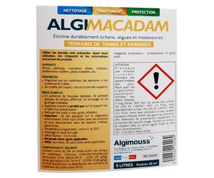 ALGIMACADAM - 5 LITRES - Traitement tennis, parkings, macadam ALGIMOUSS - 016006