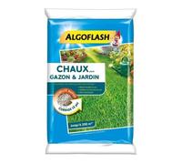 ALGOFLASH Chaux pour Gazon et Jardin, Réduit l'acidité et améliore la structure, Jusqu'à 200 m², 10 kg, ACHAU10