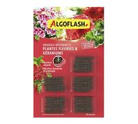 Algoflash Engrais géraniums et plantes fleuries – 30 bâtonnets – Agriculture Biologique – Marron