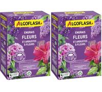 Algoflash Engrais Fleurs et Arbustes à Fleurs, Utilisable en Agriculture Biologique - 1,5 Kg (Lot de 2)