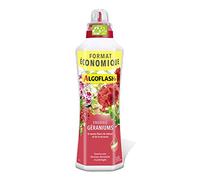 ALGOFLASH Engrais Géraniums et Toutes Fleurs de Balcon, Bouchon Doseur Inclus, 1,3 L, ALIBAC1300N