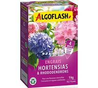 ALGOFLASH Engrais Hortensias et Rhododendrons, Longue Durée, 1 kg, HORTO1N