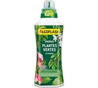 Algoflash Engrais liquide pour plantes vertes et fleuries - Bio - Bouchon doseur - 1 L