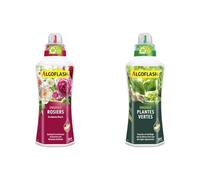 Algoflash Engrais Rosiers, Bouchon Doseur Inclus, 750 ml, ALIROS750N & Algoflash Engrais Plantes Vertes, Bouchon Doseur Inclus, 750 ml, ALIPAV750N