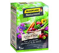 ALGOFLASH NATURASOL Engrais contenant de la Corne torréfiée et Sang Séché, Jusqu'à 100m², 3 kg, ACORNBIO3, Vert