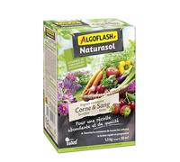 ALGOFLASH NATURASOL Engrais contenant de la Corne torréfiée et Sang Séché, Jusqu'à 50m² , 1.5 kg, ACORNBIO15, Vert