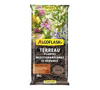 Algoflash Terreau Plantes Méditerranéennes, Agrumes - 20 L, Marron