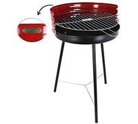 Algon VEN8435476232969 Barbecue en fer grill moyen avec pieds, grille zinguée artisanale ronde, carbone bois, couleur rouge/noir, Ø 42 cm, taille unique