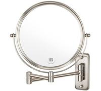 ALHAKIN Miroir de Maquillage Mural - Grossissement x 10-20,3 cm - Double Face pivotant - Extensible - Finition Nickel