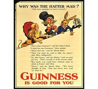 Alice au pays des merveilles Guinness Panneau plaque murale en métal 15,2 x 20,3 cm plaque vintage retro Poster Art Picture Print