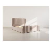 Alice - lit coffre - 160x200 cm - en velours - Taupe