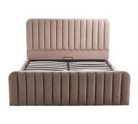 Alice - lit coffre - 160x200 cm - en velours - Taupe