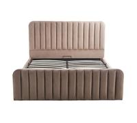 Alice - lit coffre queen size - 160x200 cm - en velours - Taupe
