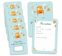 aliceandberry Pack 5 Cartes Souvenir Rentrée Scolaire | CP CE1 CE2 CM1 CM2 | Photo + Verso à Remplir | A5 350g Coins Arrondis | Cadeau Écolier Marque Française