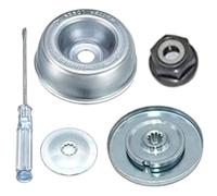 Alicer 5 Pièces Kit Ecrou Tete debroussailleuse Universelle, Kit Fixation écrou Lame Boîte, Accessoires Boîte de Vitesses en Métal, Pieces Detachees pour Debroussailleuse et Tondeuses à Gazon(Argent)