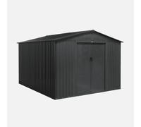 Alice's Garden - Abri de Jardin en métal - FLANDRE 8.84m² Gris Anthracite - Cabane à Outils avec Deux Grandes Portes coulissantes. kit de Fixation Sol Inclus. Maison de Rangement. Remise