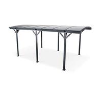 Alice's Garden - Carport de 15m² en Aluminium Anthracite et Polycarbonate - Le Mans 5x3m - abri de Voiture 500 x 300 x 220 cm