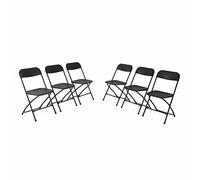 Alice's Garden - Chaises de réception Pliantes - Fiesta - 6 chaises d'appoint en Plastique Gris foncé et métal