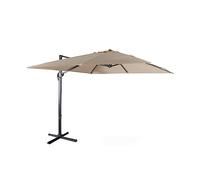 Alice's Garden - Parasol déporté carré 3 x 3m haut de gamme - Falgos - Beige - Parasol excentré inclinable. rabattable et rotatif à 360°.