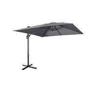 Alice's Garden - Parasol déporté carré 3 x 3m haut de gamme - Falgos - Gris - Parasol excentré inclinable. rabattable et rotatif à 360°.