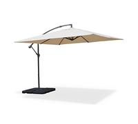 Alice's Garden - Parasol déporté carré 3x3m - Hardelot 3x3m - Beige - Manivelle anti-retour | Toile déperlante | Facile à utiliser