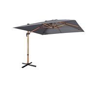 Alice's Garden - Parasol déporté carré 3x3m haut de gamme - Falgos - Gris- Parasol excentré inclinable. rabattable et rotatif à 360°.