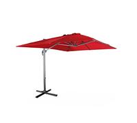 Alice's Garden - Parasol déporté rectangulaire 3x4m - Wimereux - rouge- Parasol excentré inclinable dans 55 positions. rotatif à 360°.