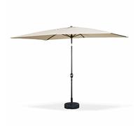Alice's Garden - Parasol droit rectangulaire 2x3m - Touquet bleu grisé - mât central en aluminium orientable et manivelle d'ouverture