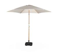 Alice's Garden - Parasol droit rond Ø300cm - Touquet Bleu grisé - mât central en aluminium orientable et manivelle d'ouverture