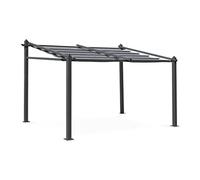 Alice's Garden - Pergola Murale en Aluminium - Murum 3x4m - Toile Grise - Tonnelle idéale pour Votre terrasse. Toit Retractable. Toile coulissante. Structure Aluminium