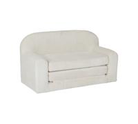 Canapé lit enfant en velours côtelé dépliable. couleur crème. L 90 x P 43 x H 51.5 cm
