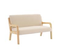 Banquette Scandinave Enfant En Bois Et Tissu Bouclette 2 Places Beige TU