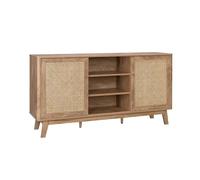 Alice's Garden swe uffet avec 2 Portes coulissantes et étagères. décor Bois et détails cannage. Buffet Bas. 150cm