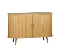 Alice's Garden swe uffet scandinave 2 Portes coulissantes. 4 Compartiments. décor Bois rainuré. Couleur Naturelle. Buffet Bas. L 120 x P 40 x H 75cm
