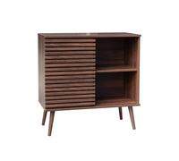 Alice's Garden swe uffet scandinave décor Bois Noyer. Buffet Haut. vaisselier. avec 1 Porte coulissante rainurée et 2 étagères 80cm