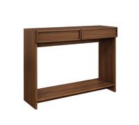 Alice's Garden sweeek - Console Effet Bois Noyer 2 tiroirs et étagère - L 100 x P 33 x H 78cm - Kuba