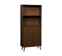 Alice's Garden swe tagère bibliothèque scandinave. 2 Portes coulissantes. 4 Niveaux. Effet Bois rainuré. L 80 x P 45 x H 180cm