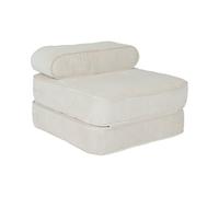 Fauteuil Enfant En Velours Côtelé Dépliable, Couleur Crème, L 66 X P 62 X H 43,5 Cm Naturel TU