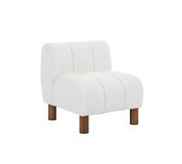 Fauteuil Enfant Pieds Arrondis Bois D'hévéa Et Bouclette L 47 X P 56,5 X H 52,5cm - Angel Blanc TU